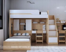 Giường tầng kết hợp bàn học GT6816