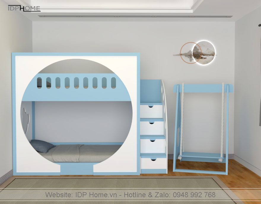 Giường tầng 1m2 GT6809 10 Giuong tang go 1m2 GT6809