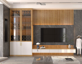 Vách kệ tivi phòng khách hiện đại KT6813