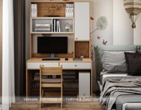 Bàn học kèm giá sách BH6808