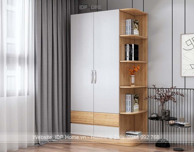 Tủ quần áo trẻ em hiện đại TA6803 với kệ hông bo tròn mềm mại