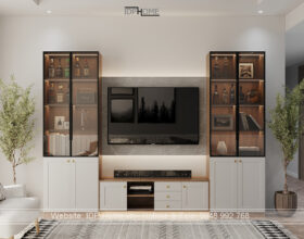 Kệ tivi kèm tủ rượu KT6823