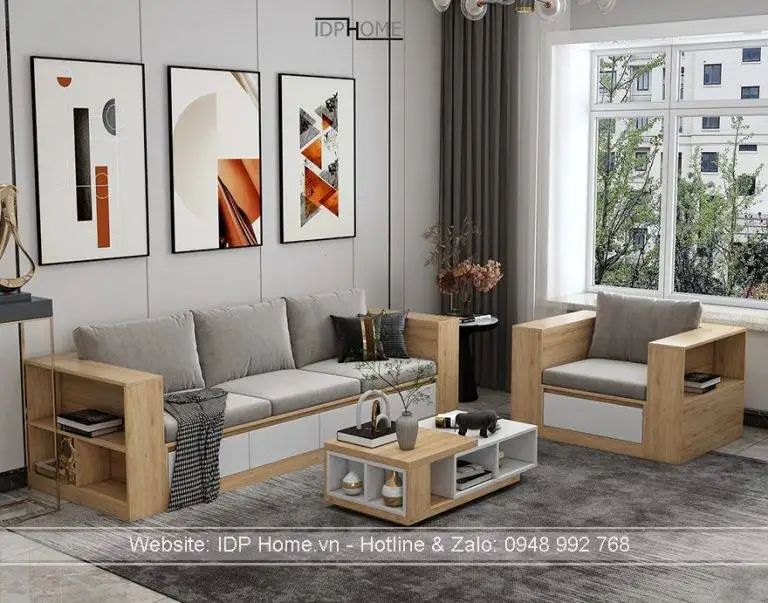 Sofa gỗ công nghiệp đẹp SB6802