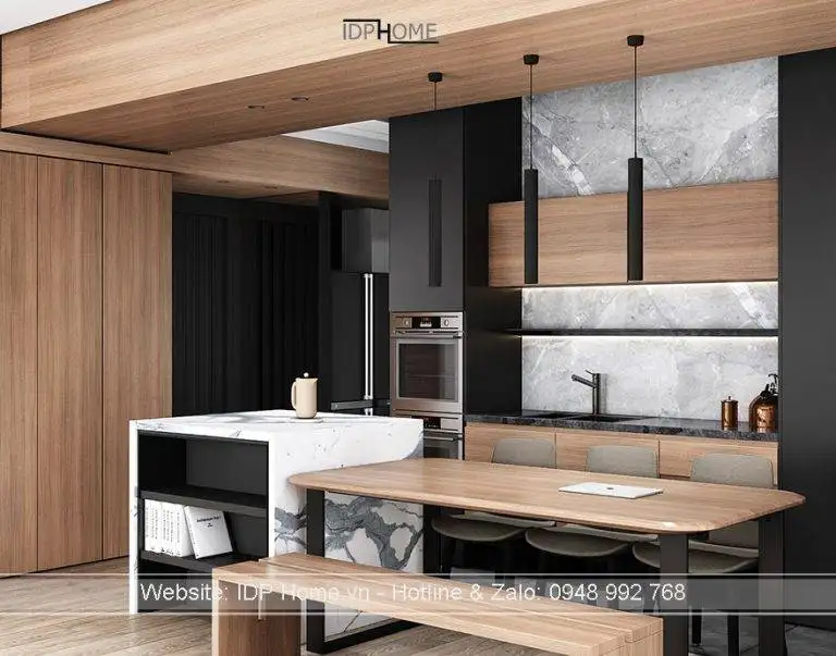 Mẫu tủ bếp gỗ TB6811