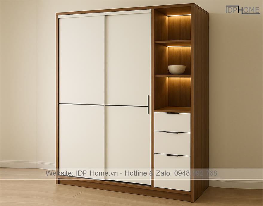 Tủ quần áo cánh lùa TA6821 6 Mau tu quan ao canh lua hien dai TA6821