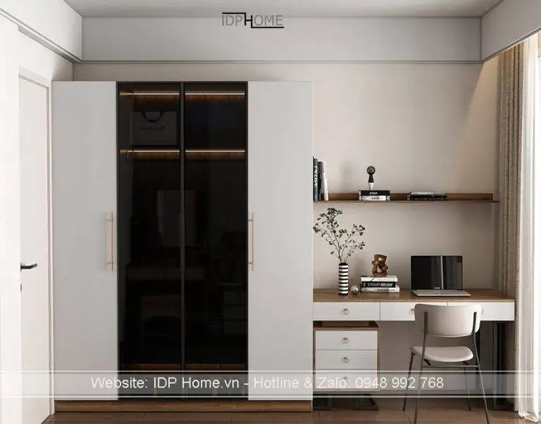 Thiết kế phòng ngủ chung cư đẹp hiện đại PN6807