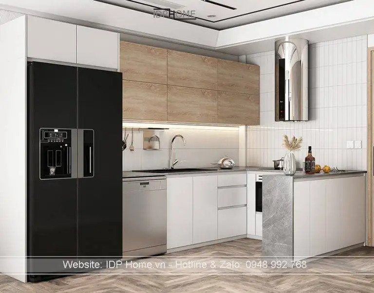 Mẫu tủ bếp chung cư cao cấp TB6803