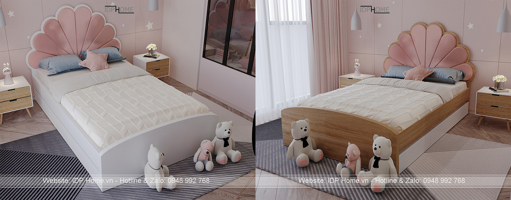 Mẫu giường 1m2 đẹp hình bông hoa cho bé gái Mẫu giường 1m2 đẹp hình bông hoa cho bé gái