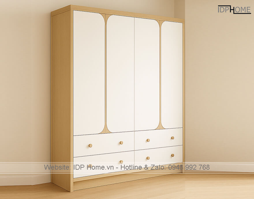 Tủ đựng quần áo bằng gỗ TA6830 10 Mau tu dung quan ao dep TA6830