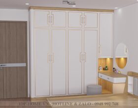 Tủ quần áo kèm bàn trang điểm đẹp sang trọng TA6826