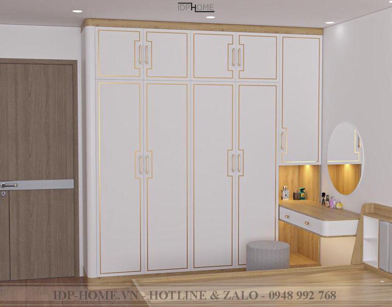Tủ quần áo kèm bàn trang điểm đẹp sang trọng TA6826