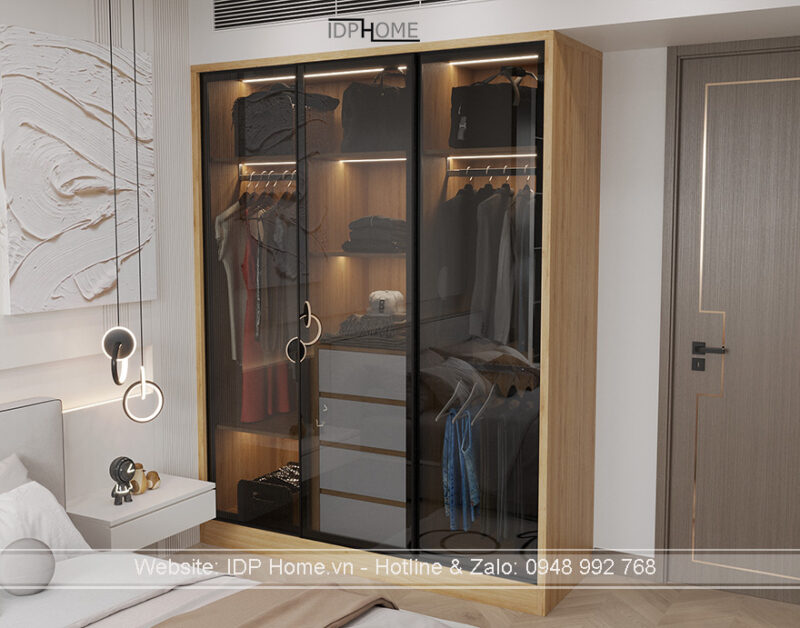 Tủ quần áo cánh kính lùa TA6831