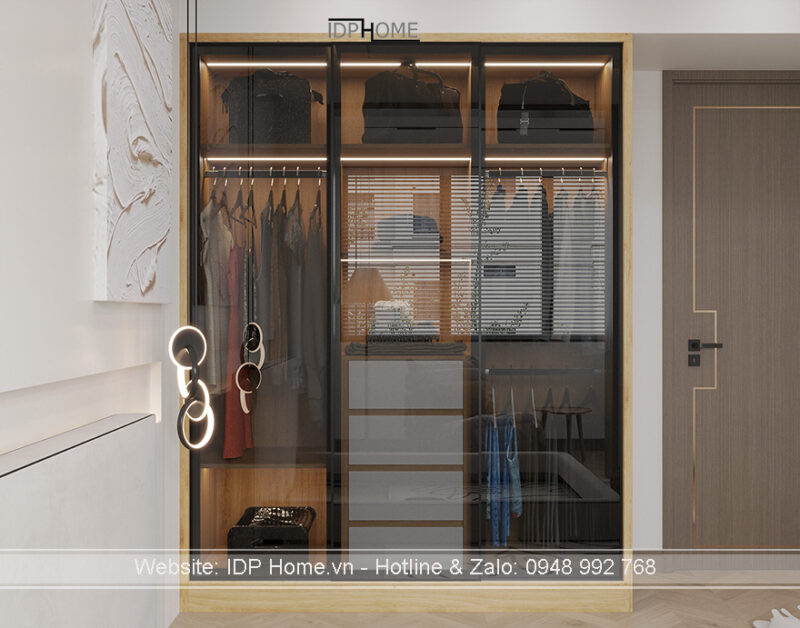 Tủ quần áo cánh kính lùa TA6831