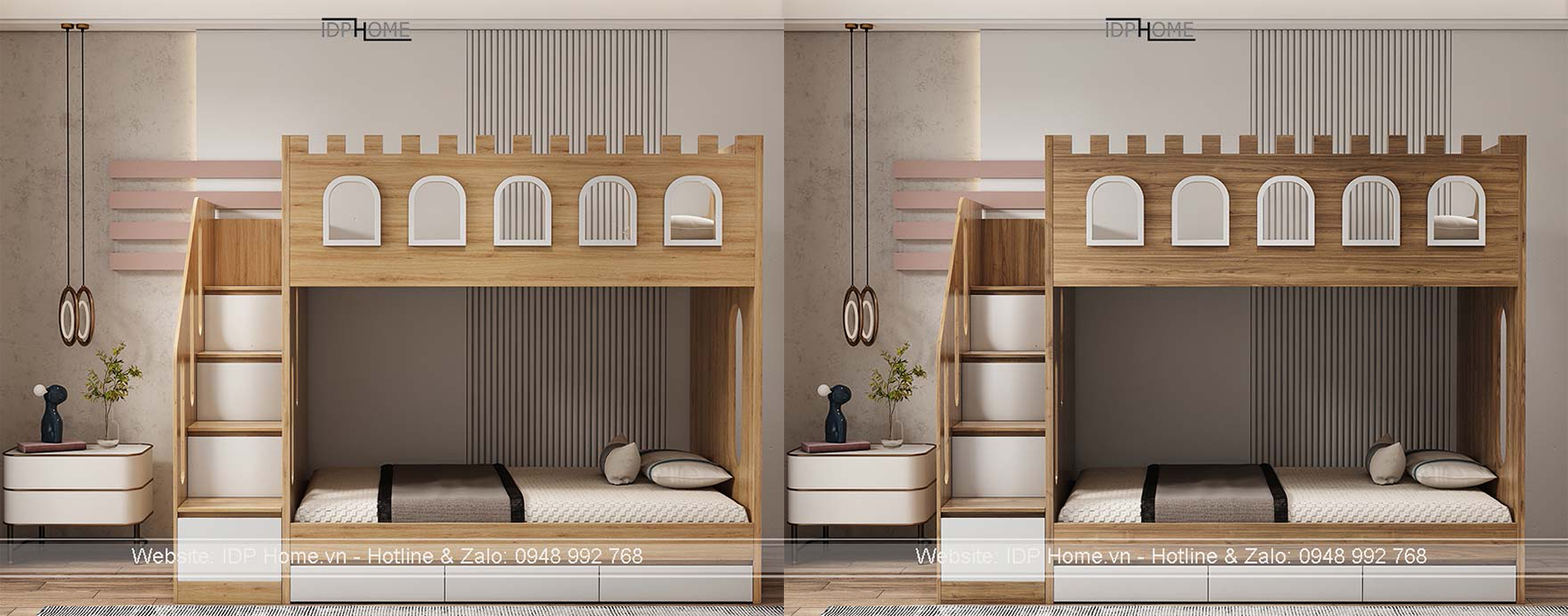 Mẫu giường tầng hình lâu đài cho bé trai Mẫu giường tầng hình lâu đài cho bé trai