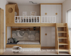 Giường tầng kết hợp tủ quần áo cho người lớn và trẻ em GT6828