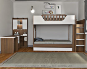 Giường tầng kết hợp tủ quần áo cho phòng ngủ nhỏ GT6830