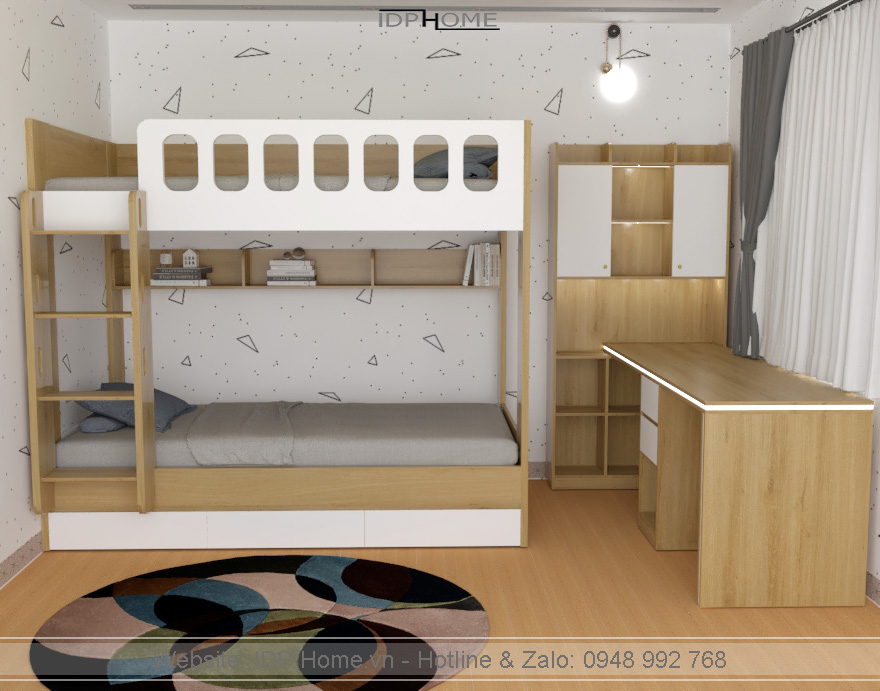 Giuong 2 tang tre em dep GT6830