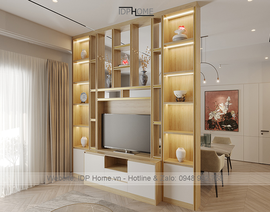 Tủ kệ tivi phòng khách KT6831 13 Tu ke tivi phong khach kich tran hien dai KT6831