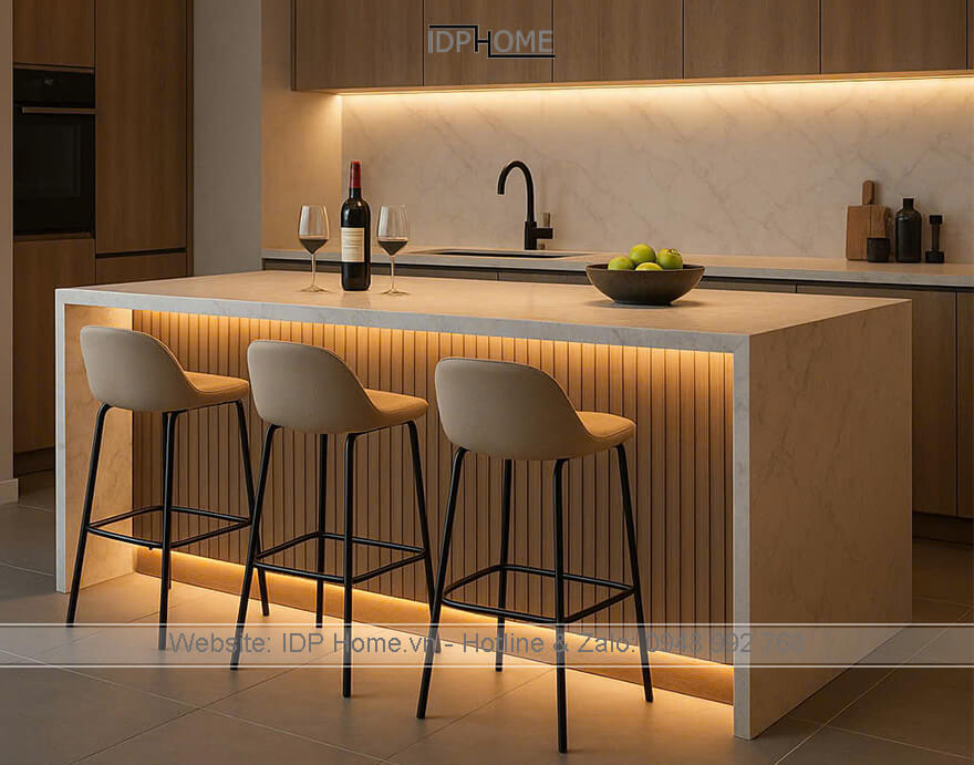 Bàn đảo bếp đẹp BD6820 7 Ban dao bep co den led BD6820