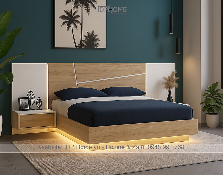 Giường ngủ gỗ hiện đại GD6833 7 Giuong ngu go hien dai GD6833