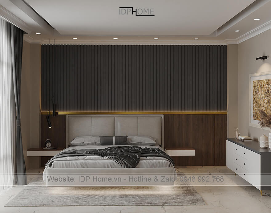 Thiết kế nội thất biệt thự hiện đại tân cổ điển 9 Mau noi that phong ngu biet thu hien dai VL6801
