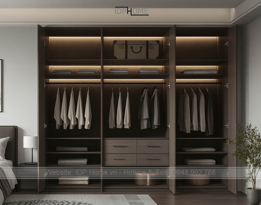 Tủ quần áo kính hiện đại TA6833 7 Tủ quần áo kính hiện đại