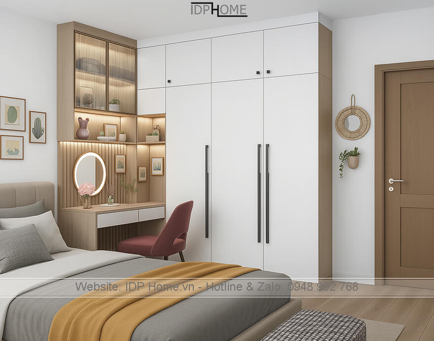 Tủ quần áo kết hợp bàn trang điểm chữ L TA6837 6 Tủ quần áo kết hợp bàn trang điểm chữ L