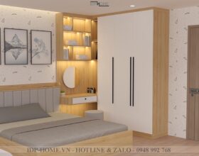 Tủ quần áo đa năng kết hợp bàn trang điểm bàn làm việc hiện đại TA6837