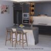 Bàn đảo bếp BD6815 có khoảng trống bên dưới để duỗi chân thoải mái