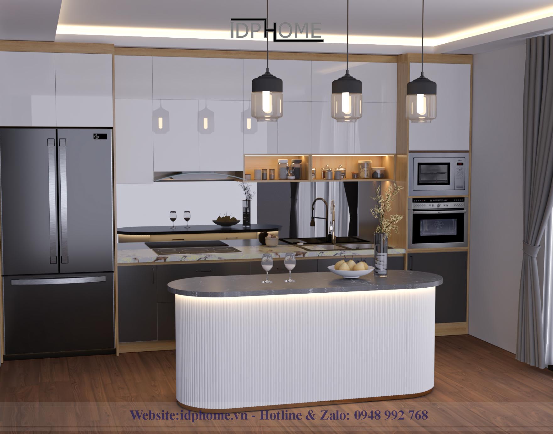 Bàn đảo bếp tân cổ điển BD6818