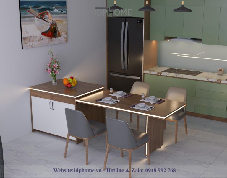 Bàn ăn kết hợp bàn đảo BD6816