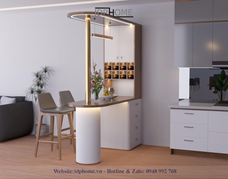 Quầy bar ngăn bếp và phòng khách BD6811