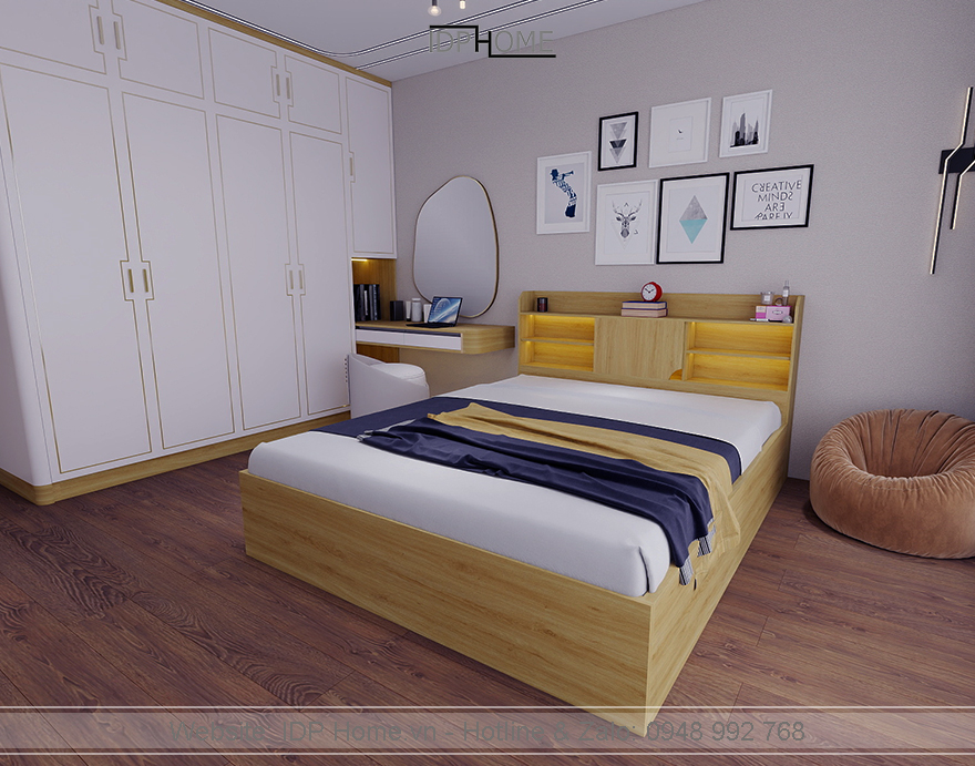 Giường ngủ gỗ công nghiệp GD6839 8 Giuong ngu go cong nghiep mdf GD6839