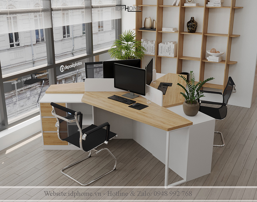 Ban lam viec co vach ngan BV6812