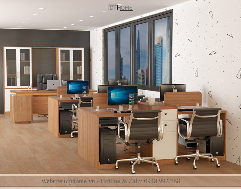 Cụm bàn làm việc hiện đại 4 người BV6809