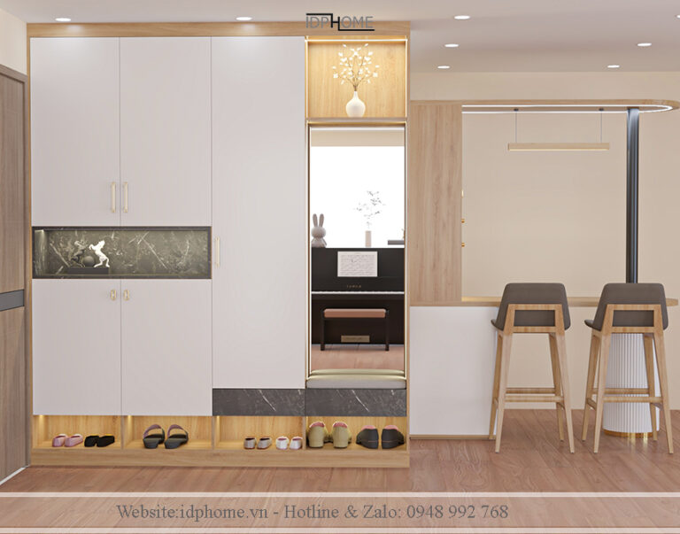 Tủ giày kịch trần có gương TG6818