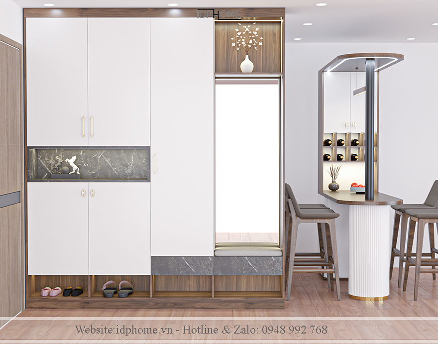 Tu giay kich tran co guong soi va dem ngoi TG6818