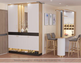 Mẫu tủ giày kịch trần đẹp TG6820