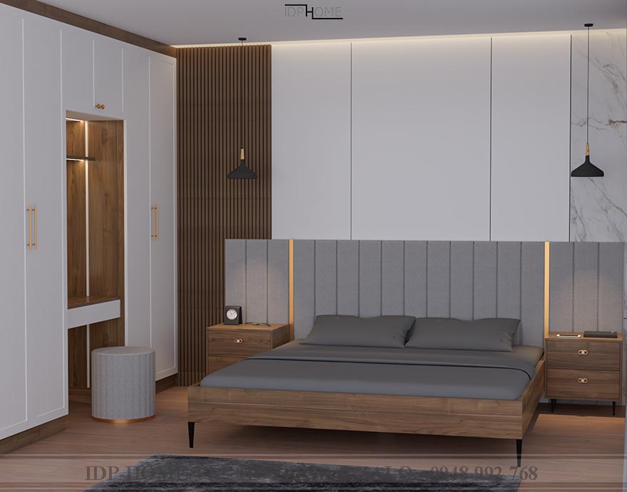 Giường bọc nệm đầu giường GD6829