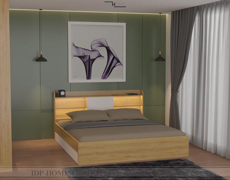 Giường ngủ gỗ công nghiệp MDF lõi xanh GD6832