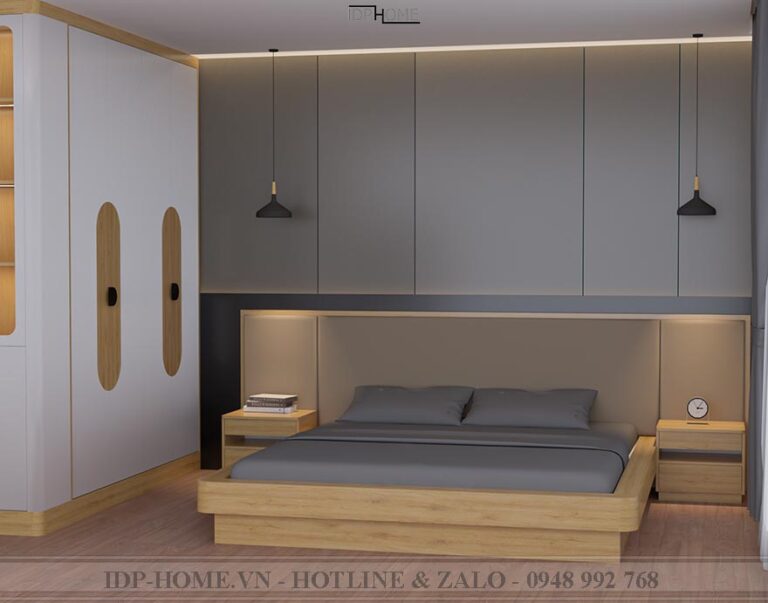 Giường kiểu nhật đẹp bằng MDF GD6838