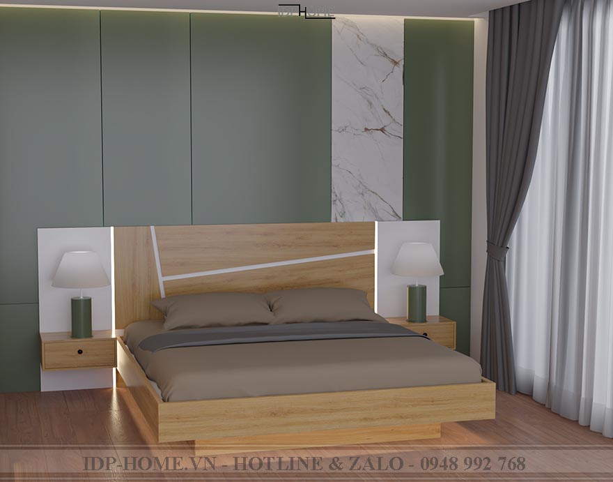 Giường ngủ gỗ MDF hiện đại GD6833