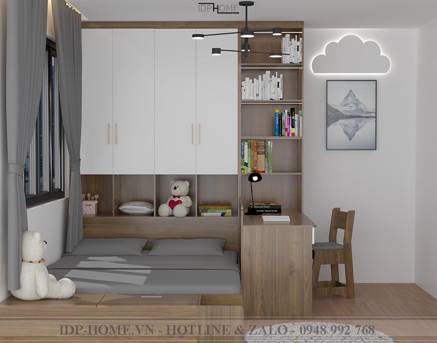 Giường ngủ kèm tủ quần áo GD6813