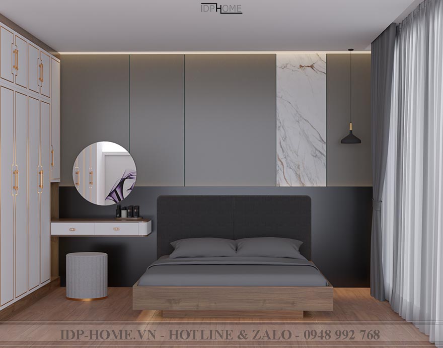 Mẫu giường bọc da hiện đại GD6835