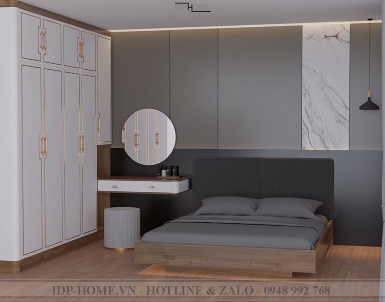 Giường ngủ bọc da đầu giường hiện đại GD6835