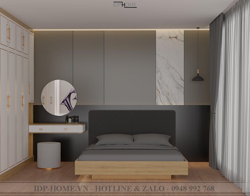 Giường ngủ bọc da hiện đại GD6835