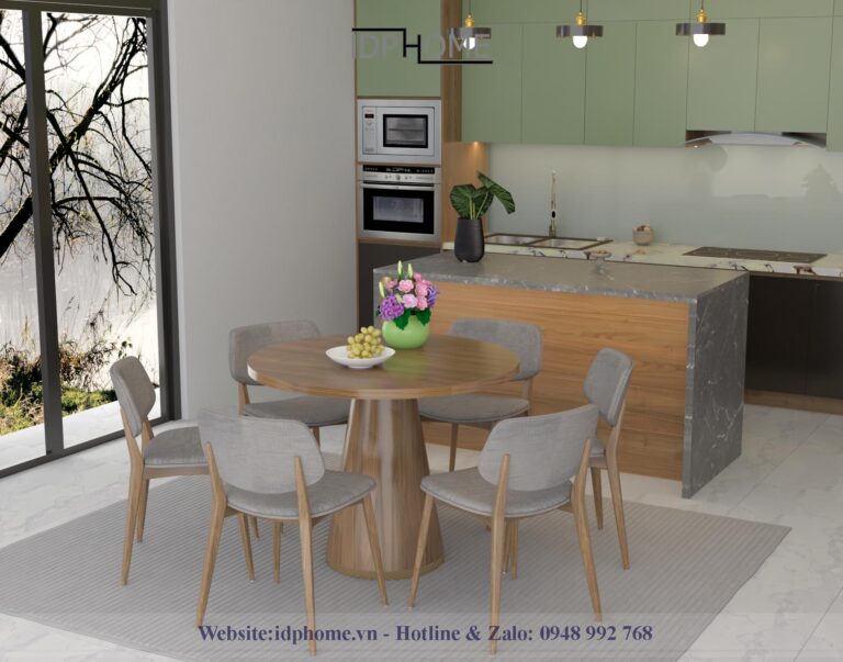 Mẫu bàn ăn tròn đẹp hiện đại BA6811