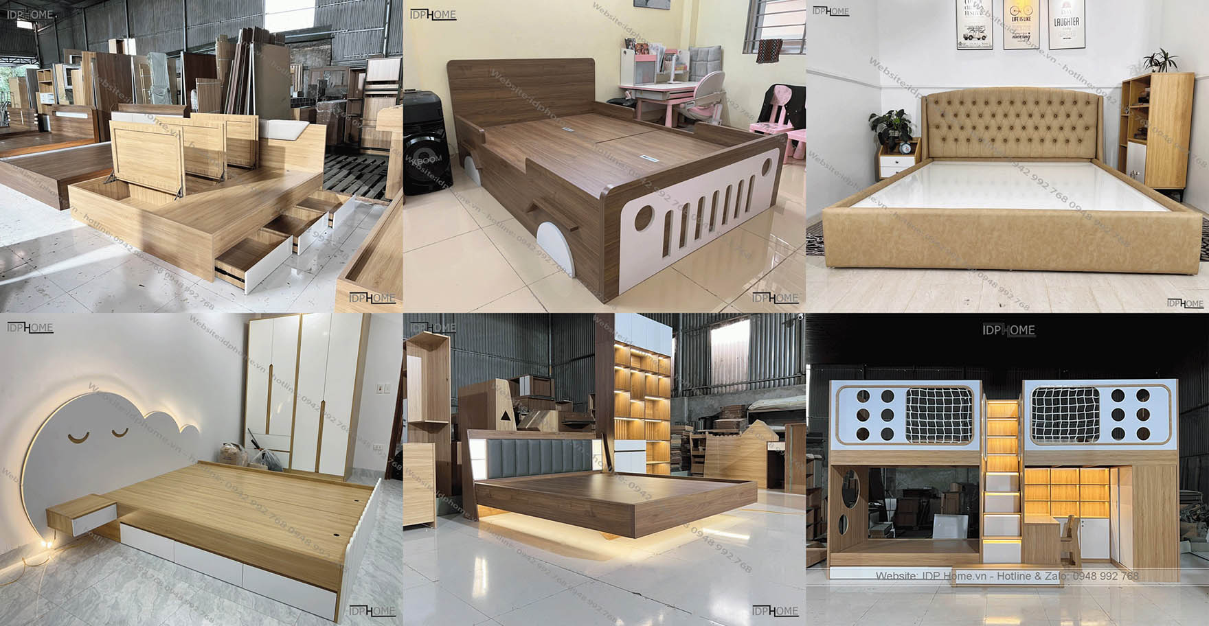Ảnh giường ngủ thực tế mà IDP Home đã lắp đặt cho khách hàng