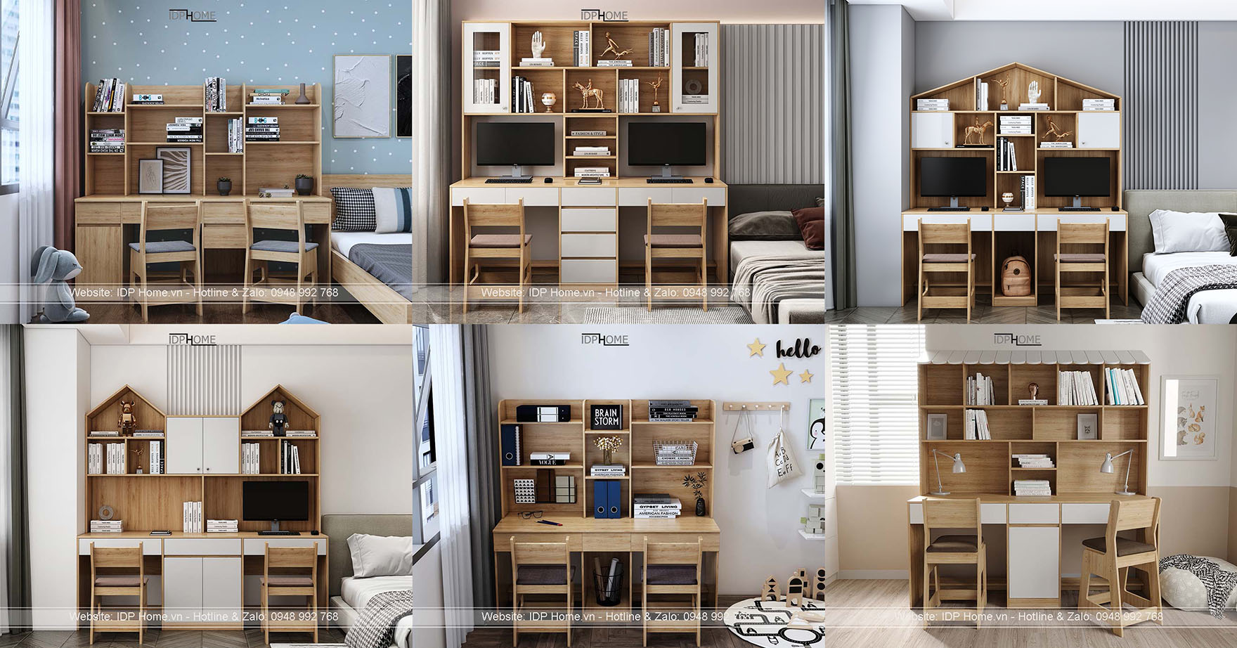 Các mẫu bàn học đôi đẹp