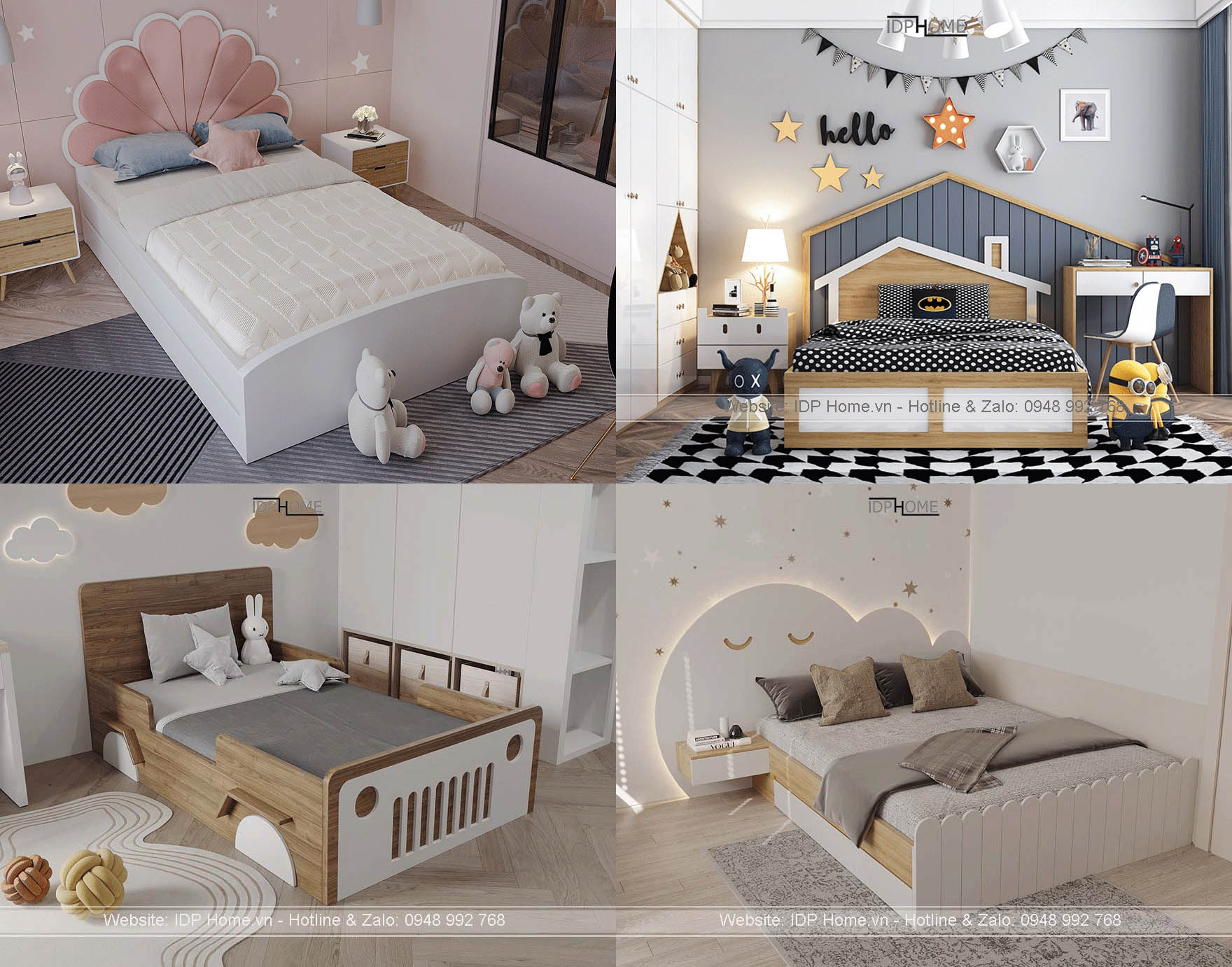 Các mẫu giường đơn đáng yêu cho bé